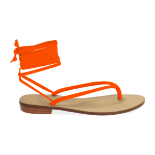 Sandali lace-up arancio in lycra