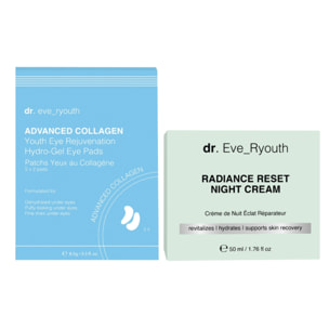 Crema de noche Radiance Reset + Parches de hidrogel para ojos Youth Eye Rejuvenation