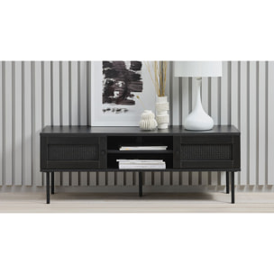 Meuble tv bois et cannage manarola 120x40cm