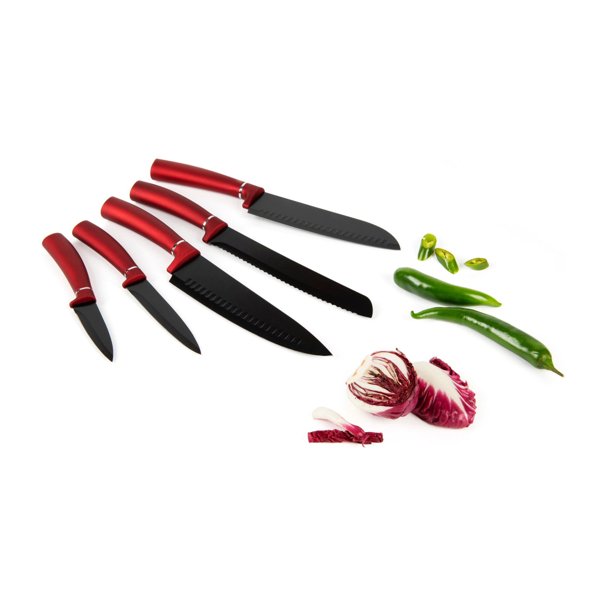 Set 6 coltelli con barra magnetica Excelsa – Phoenix, Acciaio Multicolore