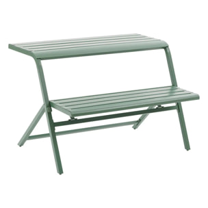 Ensemble de balcon "Drilia" vert olive 2 places en acier