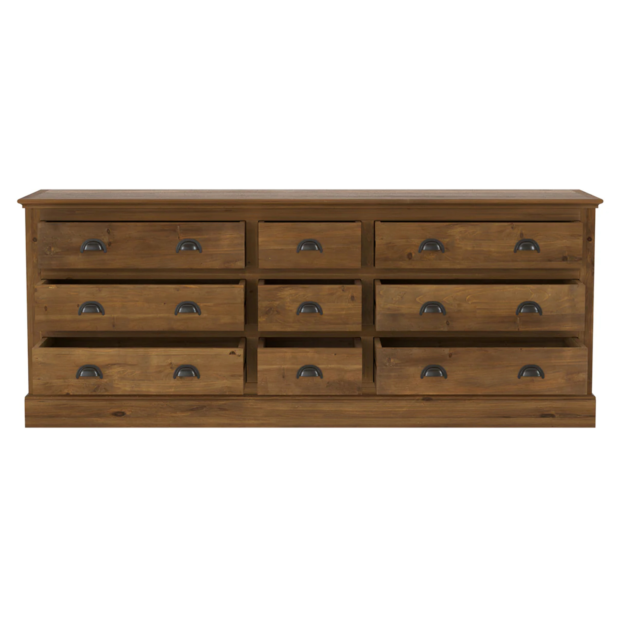 Buffet 9 tiroirs en bois de cèdre recyclé - Tobias