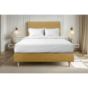 Sommier Tapissier Tissu Ep20 - pieds bois