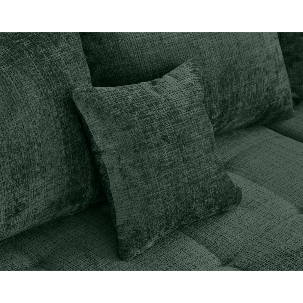 Rune - canapé panoramique d'angle droit 7 places en velours texturé - Vert