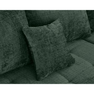 Rune - canapé panoramique d'angle droit 7 places en velours texturé - Vert