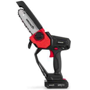 Motosierra de mano con batería de litio de 20V para poda con espada de 152mm, 6" - Greencut GSM200L