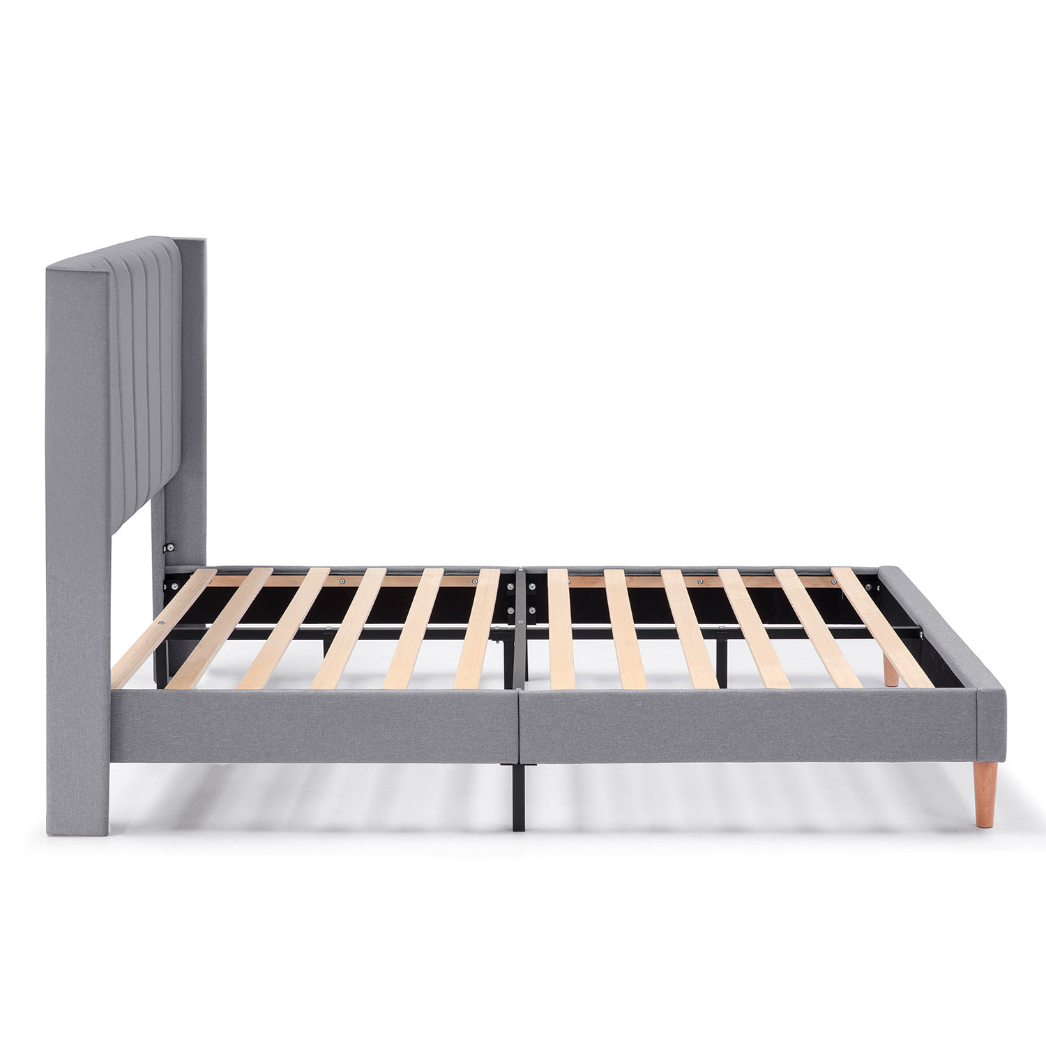 Estructura de cama tapizada Noelia de 30 cm Gris Oscuro