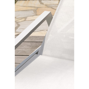 IBIZA - Lot de 2 bains de soleil en aluminium et toile plastifiée blanche