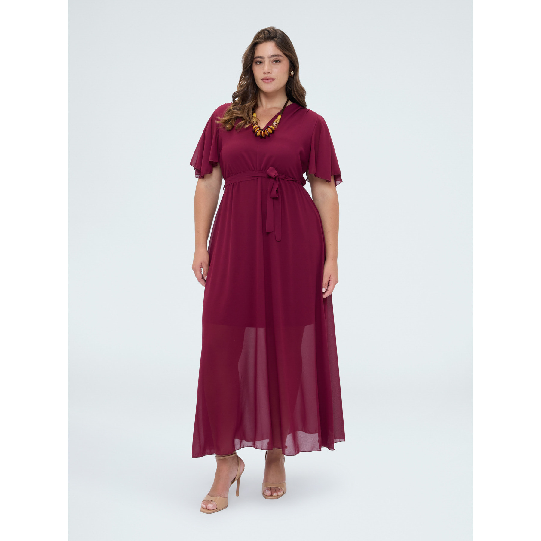 Fiorella Rubino - Vestito Dream in georgette con scollo a V - Fucsia