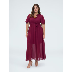 Fiorella Rubino - Vestito Dream in georgette con scollo a V - Fucsia