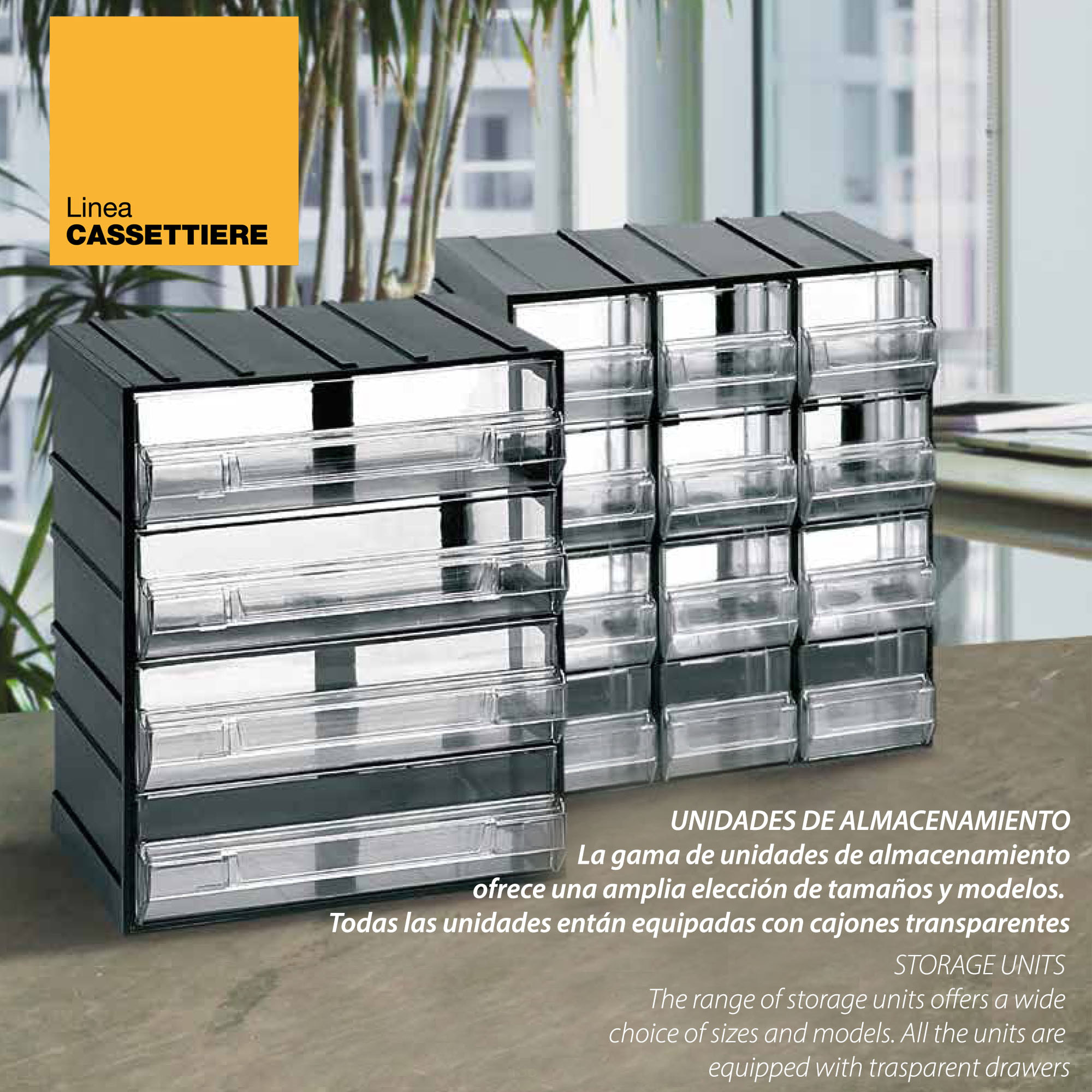 Unidad de almacenaje modular con 12 cajones pequeños, Artplast