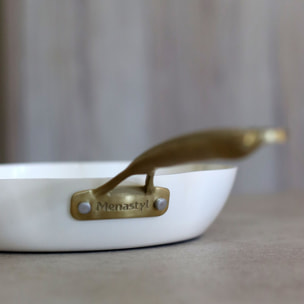 Poêle en aluminium recyclé beige 26cm en forme de fleur DAHLIA