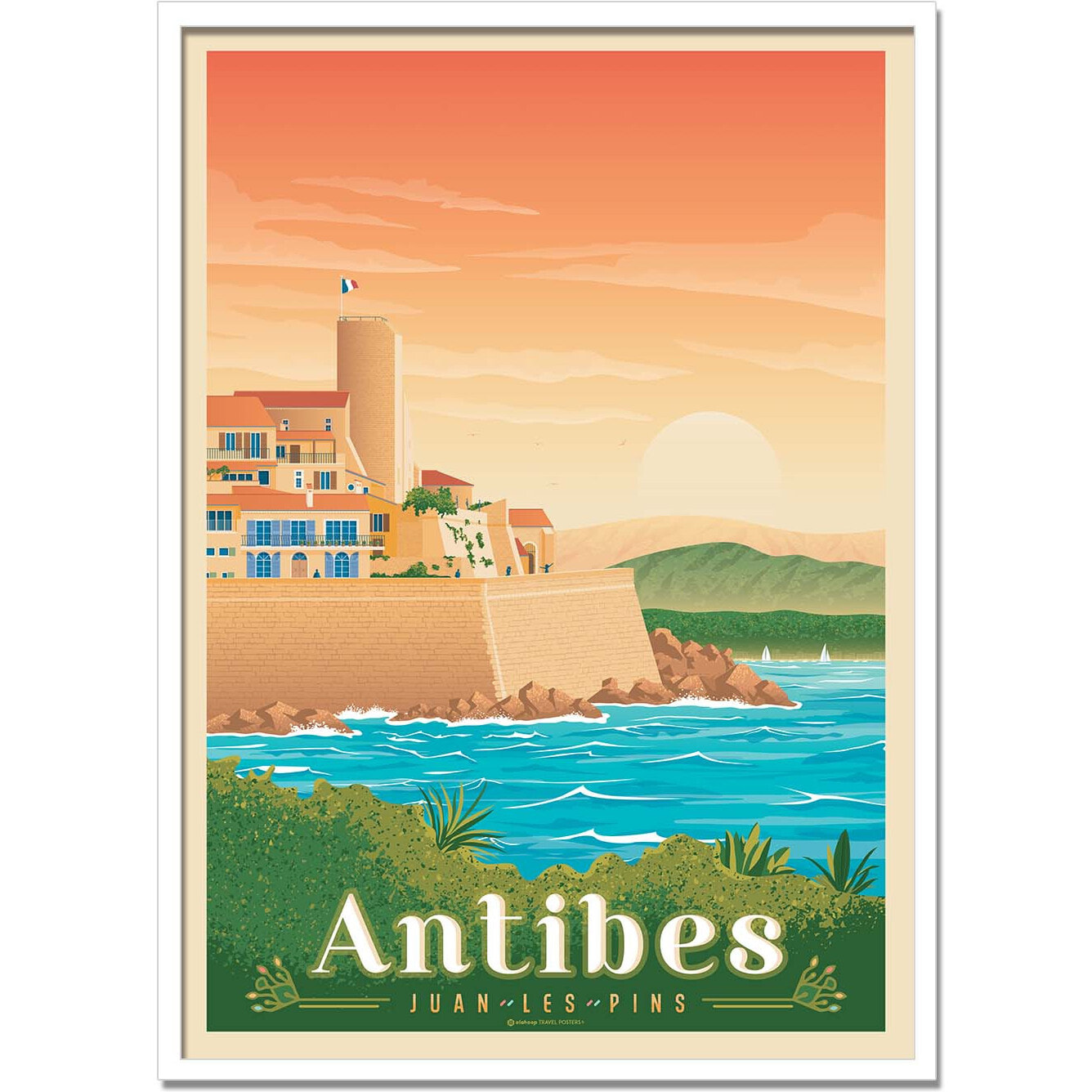 Affiche - Antibes - Olahoop Travel Posters