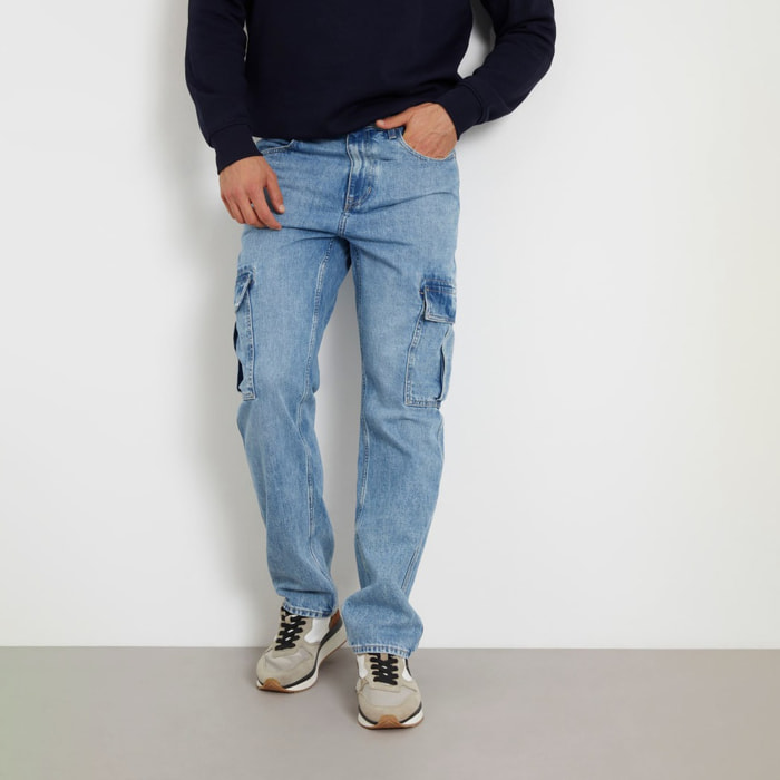 Jeans Julianne - inspiration cargo - 100% coton - bleu denim