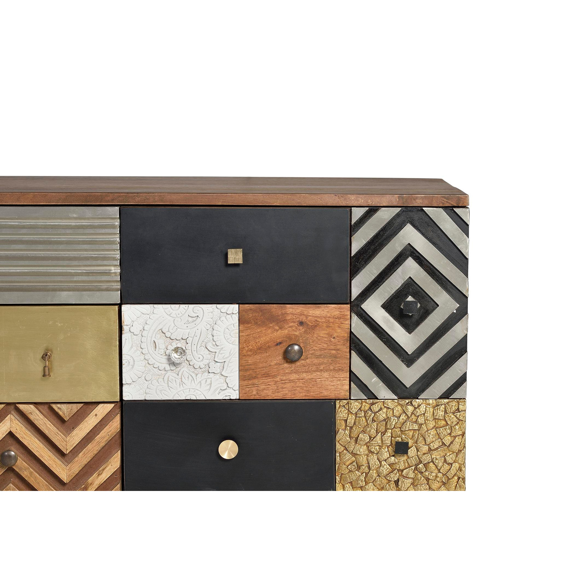 Aparador de Madera de Mango Estilo Boho Retro