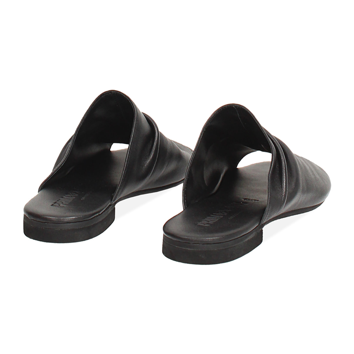 Sandalias planas negras de piel