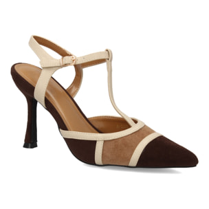 Zapato destalonado tacón fino elegante