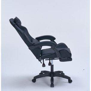 Chaise gaming de bureau ergonomique inclinable noire JOAO