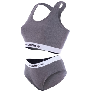 Pack sujetador y slip deportivo femenino UMBRO gris