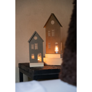 J-Line photophore maison - fer - marron - large
