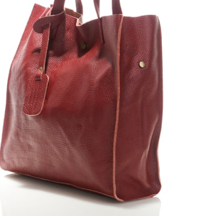 Borse Donna colore Bordeaux-in pelle Made in Italy 34x28x12cm