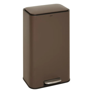 Poubelle rectangulaire à pédale Delta 30L chocolat