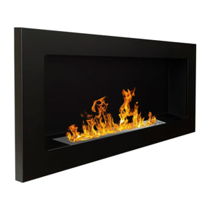 Lucca - Camino a bioetanolo da parete o incasso 90x12xH40 cm