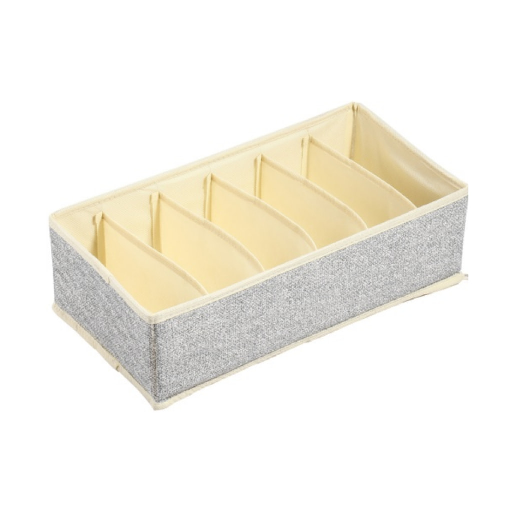 Lot de 4 Boîtes Tiroir de rangement micrcoaéré et respirant avec compartiments Gris MSV