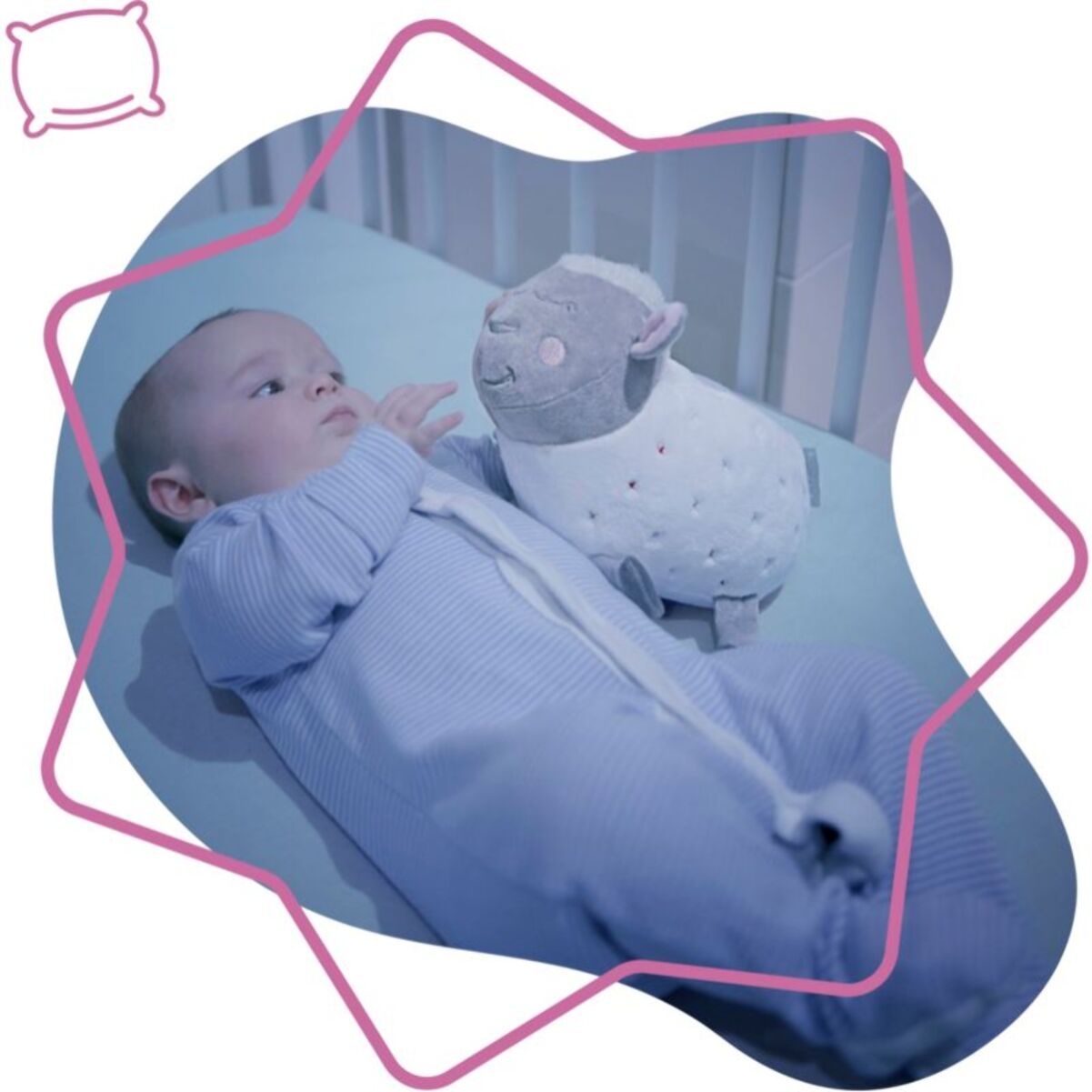 Veilleuse BADABULLE projection peluche mouton