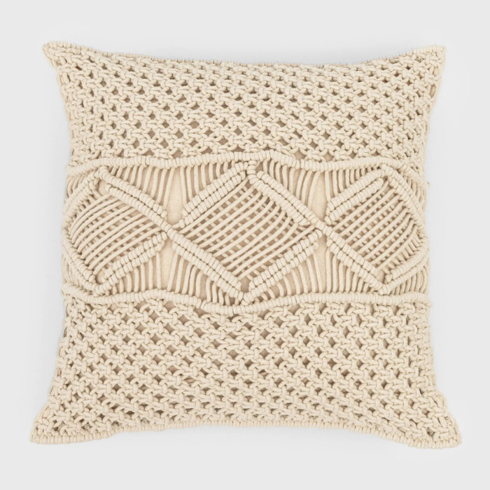 COJIN ALG MACRAME MEGARA - FUNDA + RELLENO