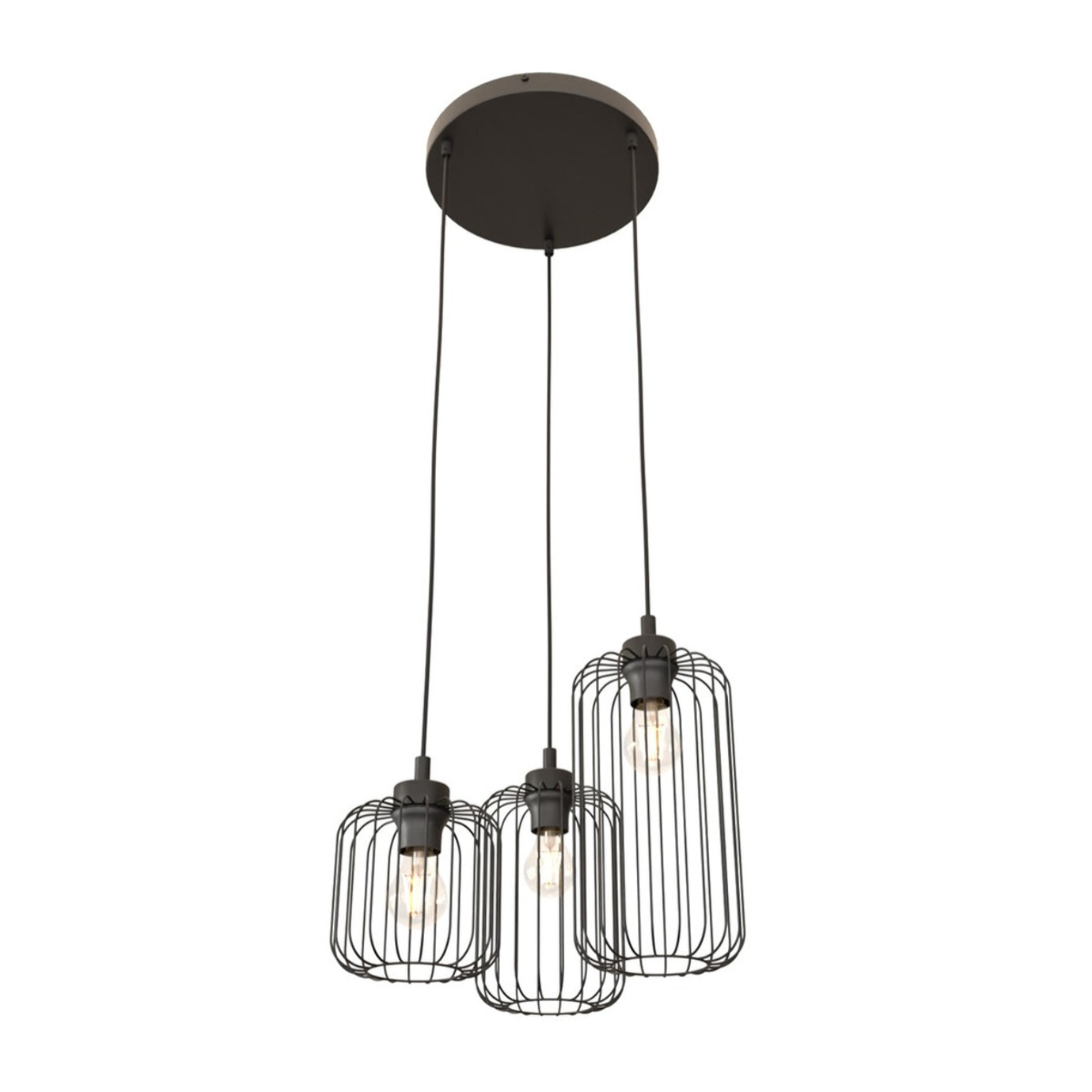 Lampada a sospensione Vander in acciaio nero opaco