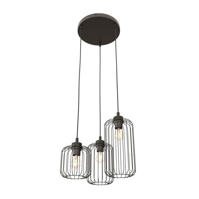 Lampada a sospensione Vander in acciaio nero opaco