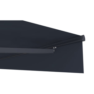 Auvent store banne rétractable motorisé en aluminium 4 x 3 m "Ombra 4" - Gris anthracite