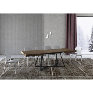 Table extensible 90x140/400 cm Booster noyer pieds anthracite