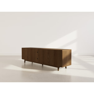 Freya - meuble tv 180 cm - 2 portes et 2 niches - Marron