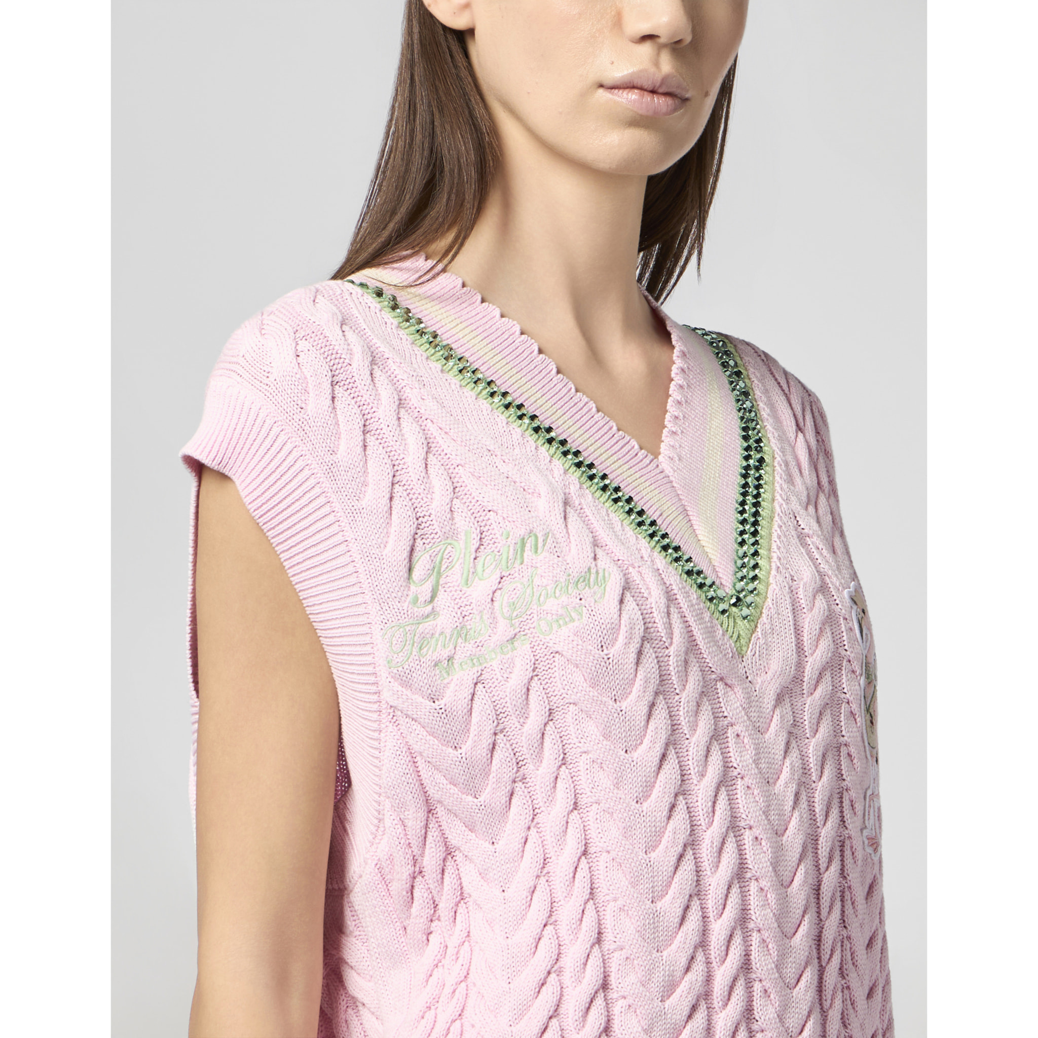 PHILIPP PLEIN V-Neck Gilet Tennis Club