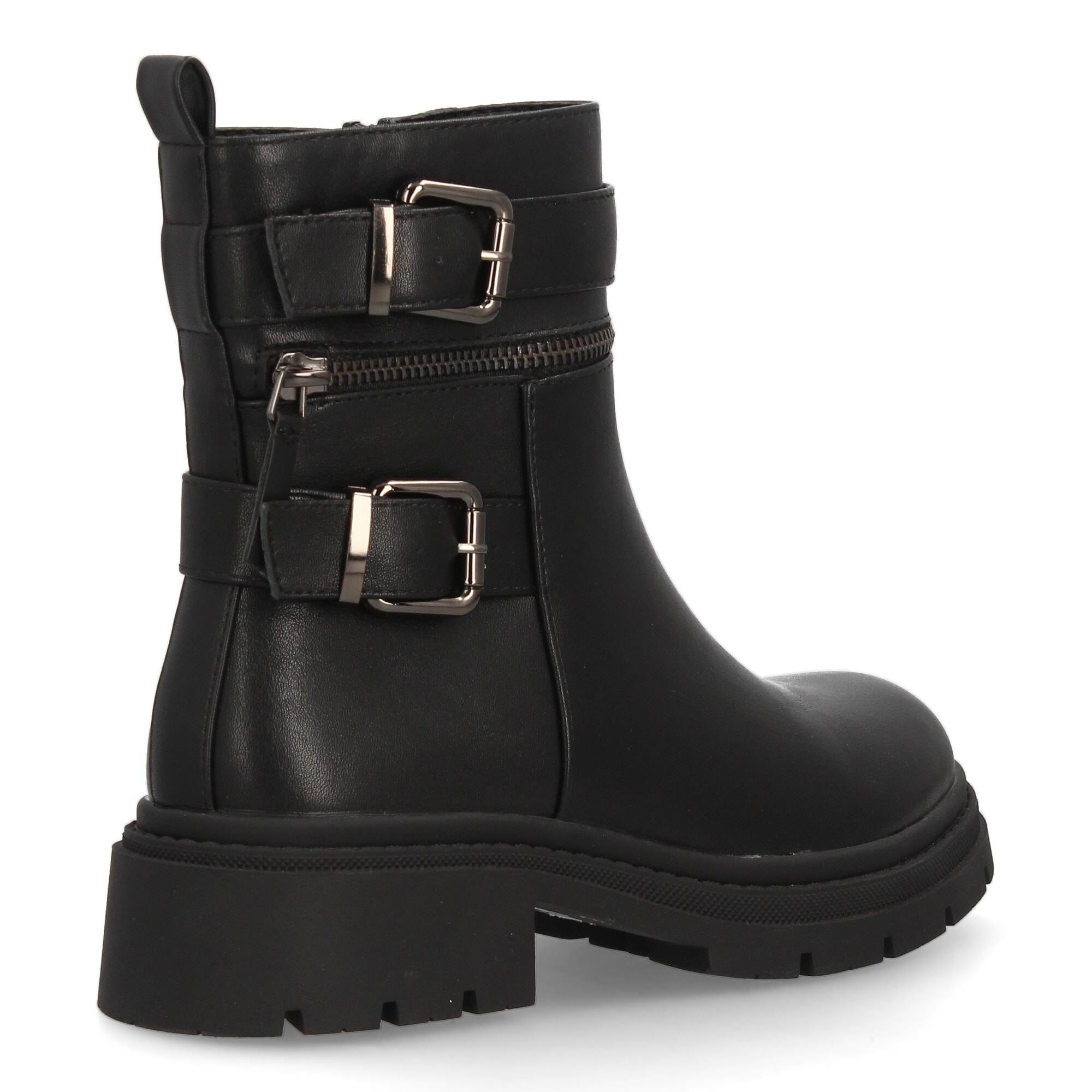 Botas moteras  mujer con cremalleras y hebillas