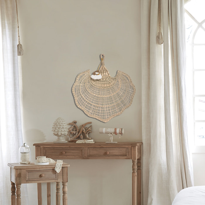 Eventail "Wonder" roseau 58x54cm