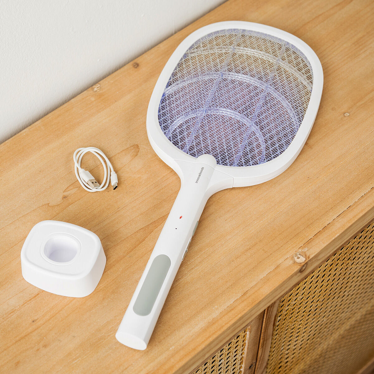 Raquette Anti-insectes Rechargeable 2 en 1 avec Lumière UV Elecfly InnovaGoods