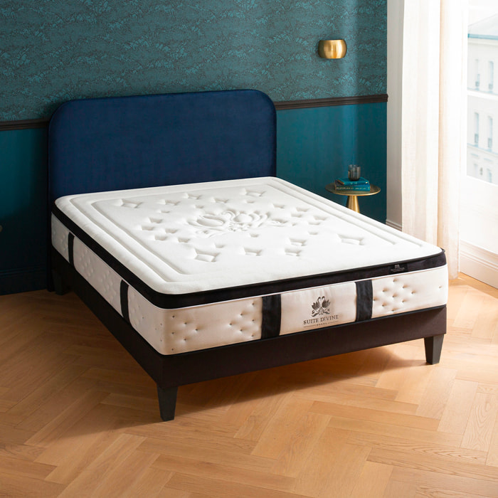Ensemble Matelas Suite Divine & Sommier KIT15, 32 cm, Mémoire de Forme et Mousse Hypersoft, Technologie Tri-Lattes, Soutien Ferme
