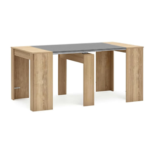 Mesa consola extensible en roble canadian y gris grafito 50-235x90 cm Denis Roble Canadian - Gris Grafito