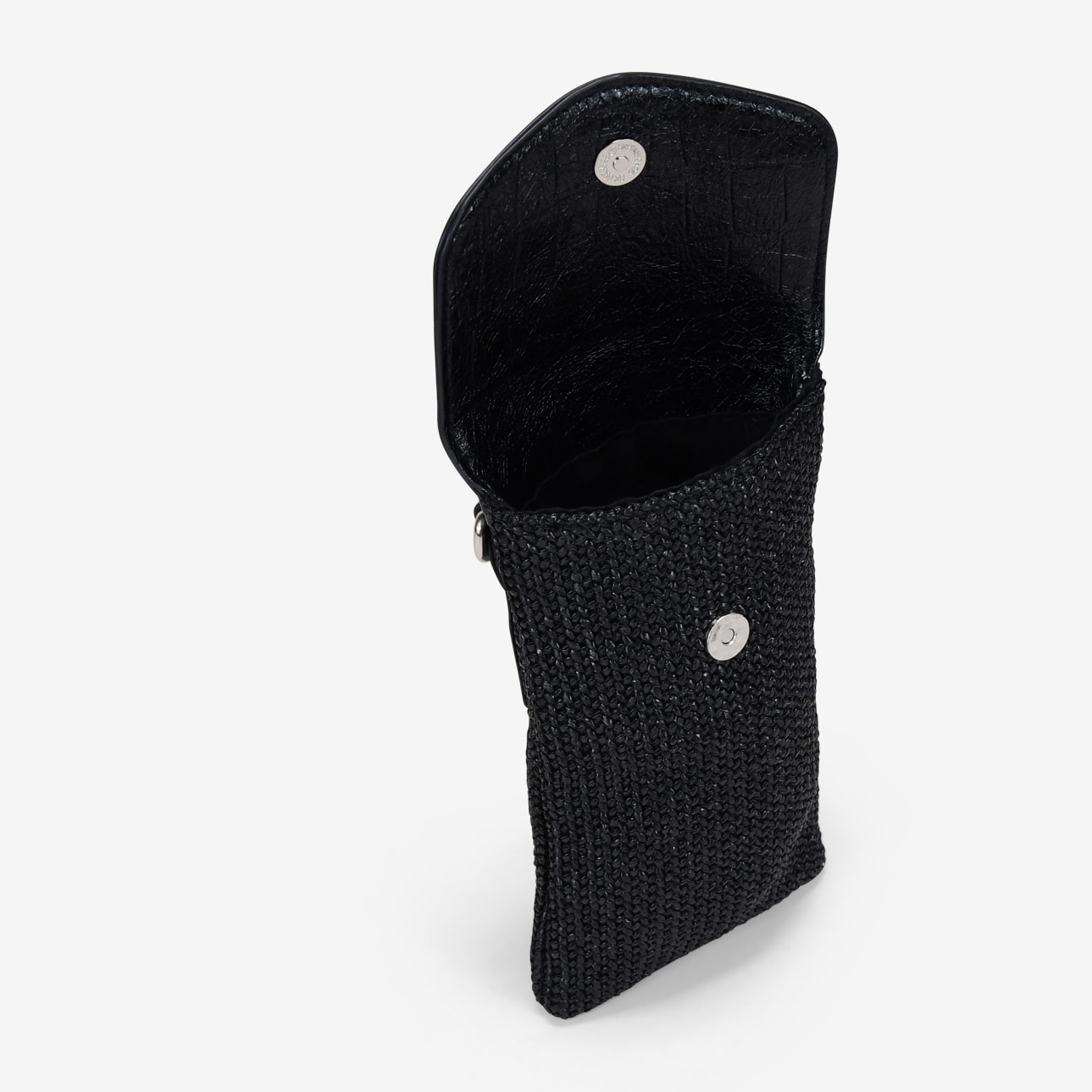 Bolso para móvil dorado con solapa