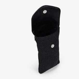 Bolso para móvil dorado con solapa