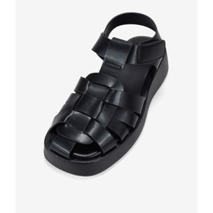 Sandalias cangrejeras negras con plataforma