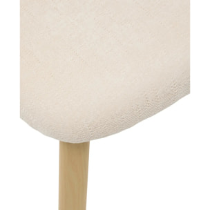 Lot de 2 Chaise tissu Decia beige pieds imitation hêtre