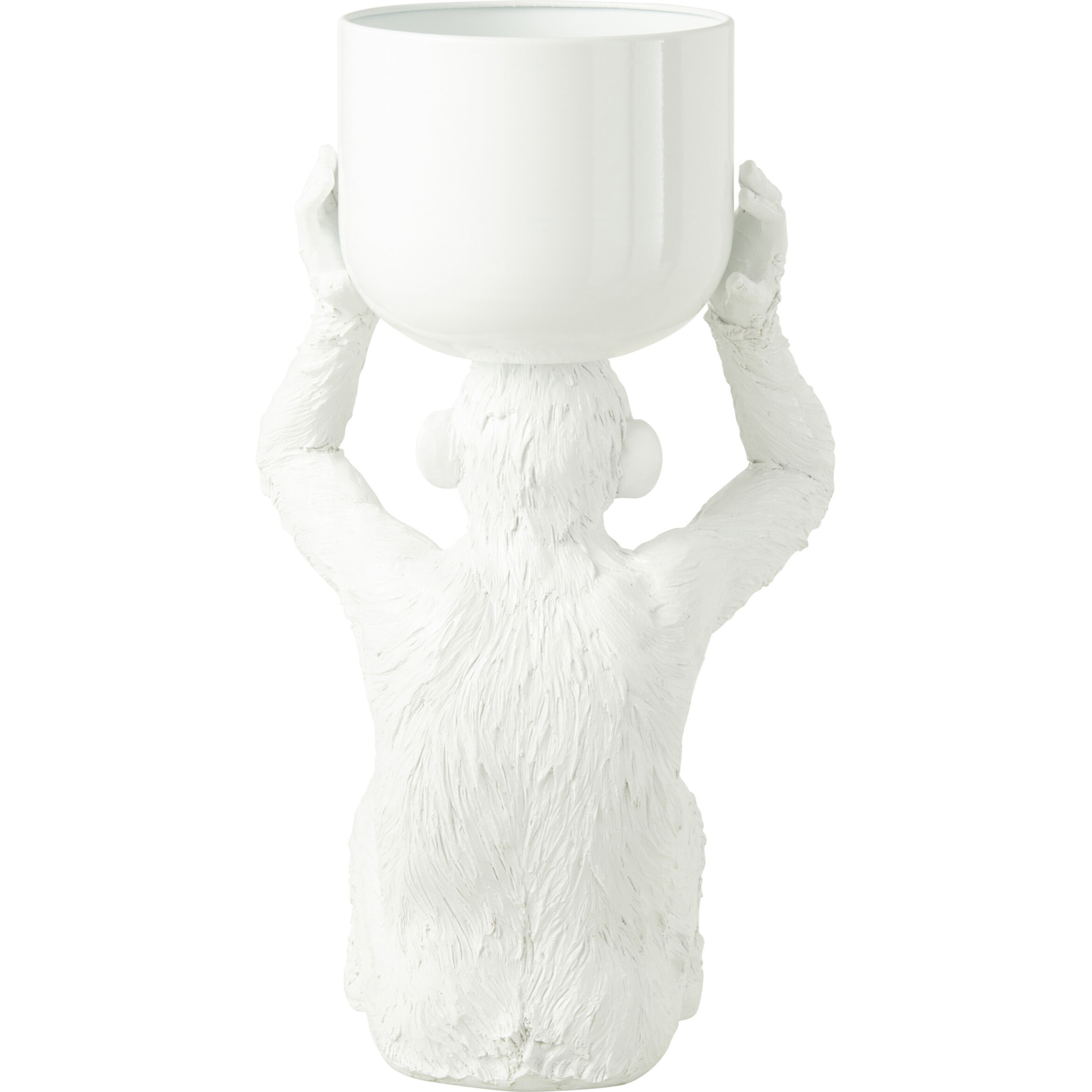 J-Line Sceau A Glace Singe Polyresine Blanc