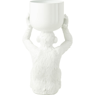 J-Line Sceau A Glace Singe Polyresine Blanc