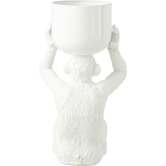 J-Line Sceau A Glace Singe Polyresine Blanc