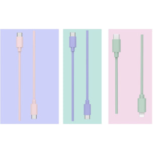 Câble USB C ESSENTIELB 1M vers USB-C Rose