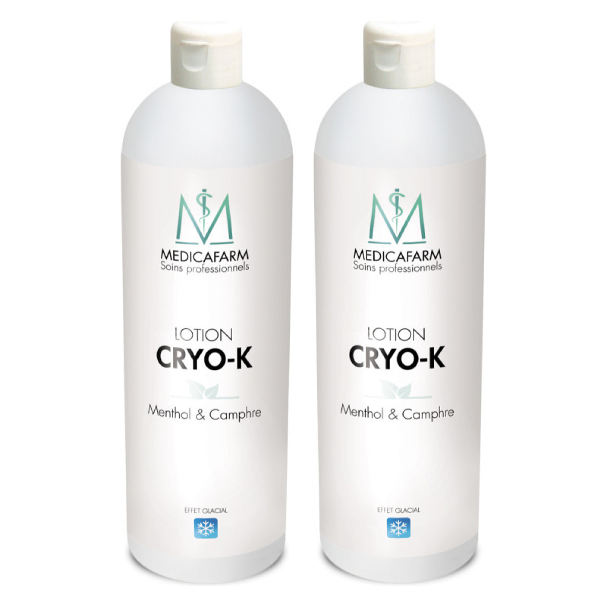 MEDICAFARM - Lotion CRYO-K  au menthol et camphre - Effet froid - Aide à apaiser le phénomène des jambes lourdes - Lot de 2